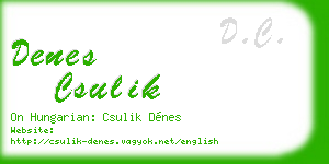 denes csulik business card